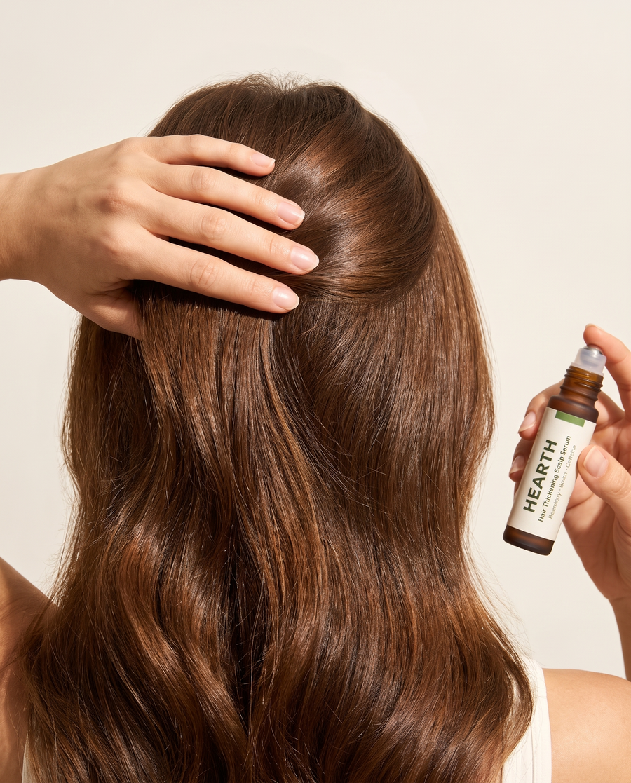Fuller, thicker-looking hair with Hearth Hair Thickening Scalp Serum