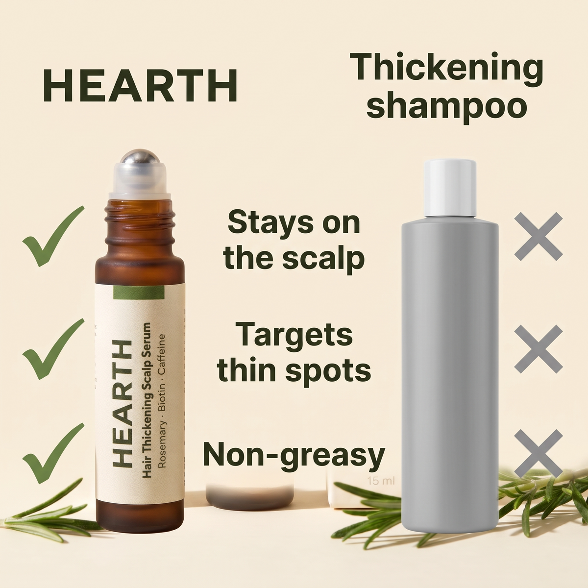 Hearth Hair Thickening Scalp Serum vs thickening shampoo
